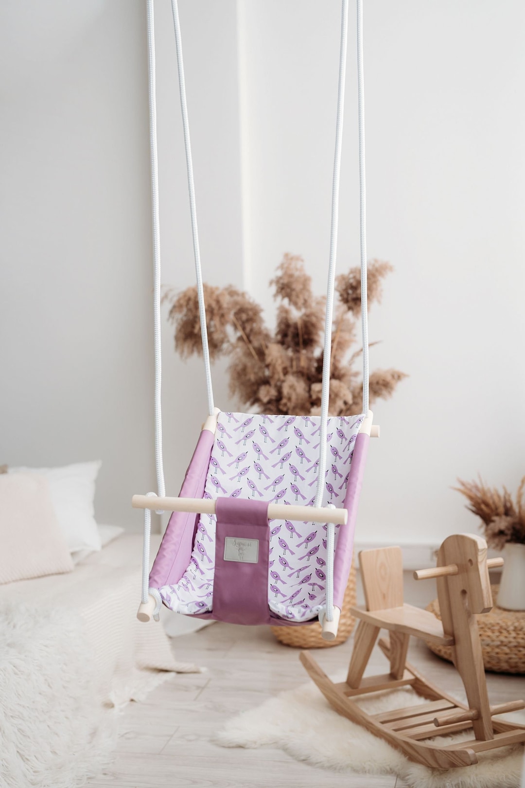 Toddler Swing Fabric Schaukel Kids Hanging Chair Indoor Playroom Swing ...