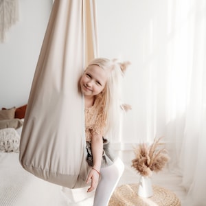 Hanging pod swing Cocoon Indoor Toddler hanging chair seat Montessori Playroom decor
