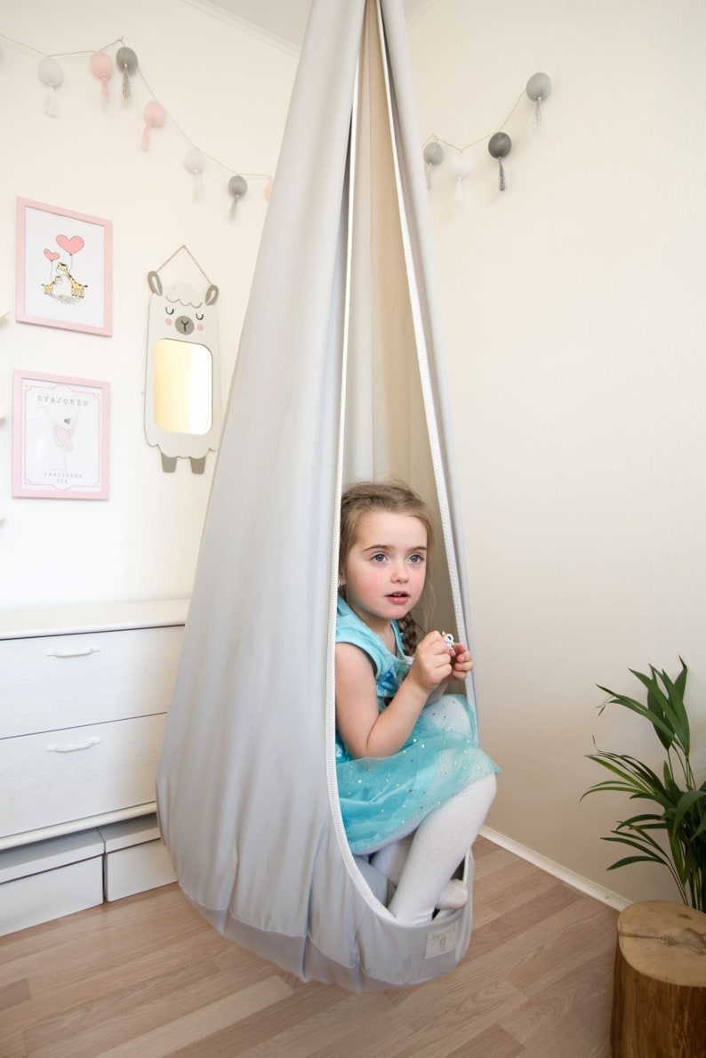 Kids Cocoon Swing Toddler Hanging Chair Sensory Pod Indoor Etsy