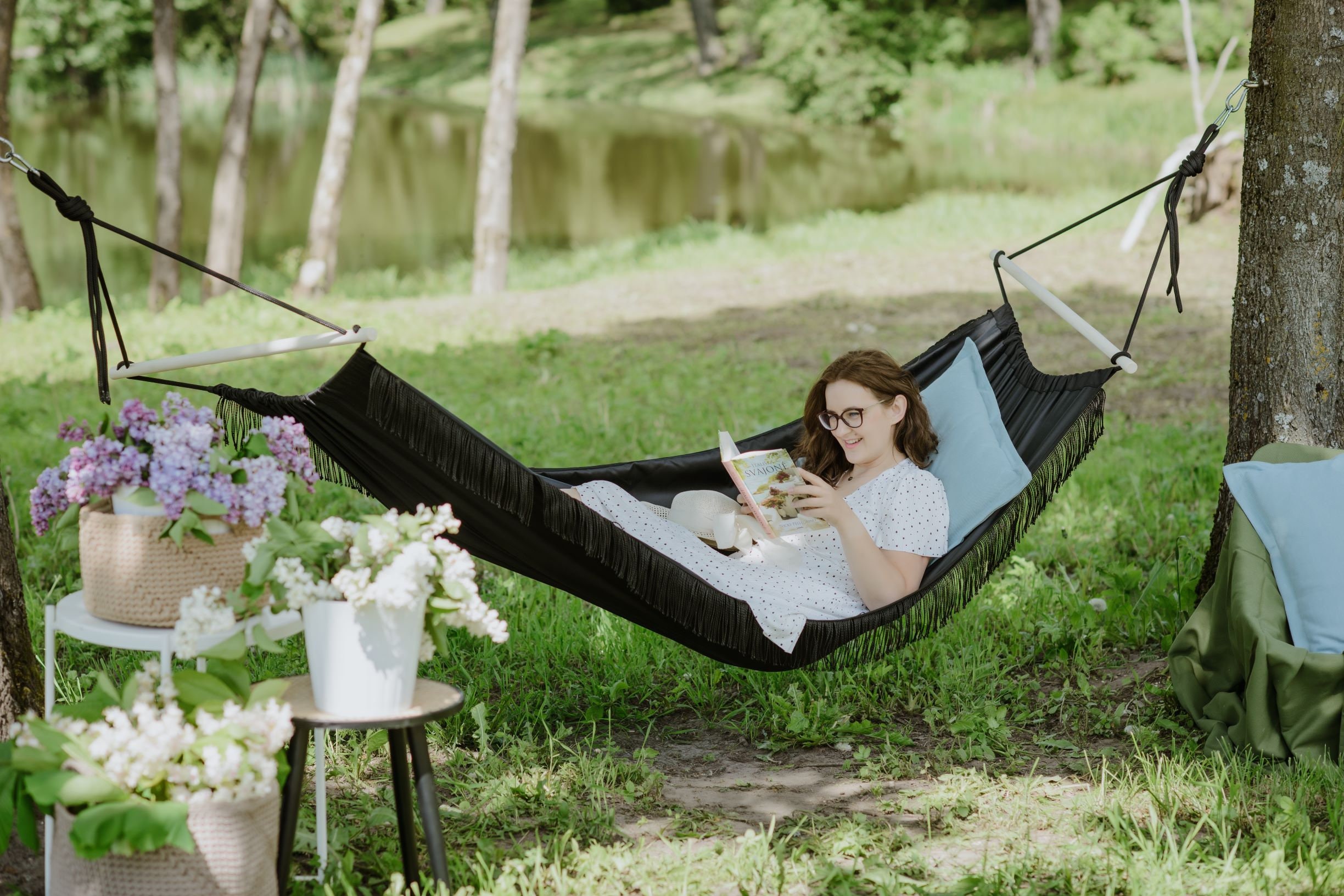 Hamaca con flecos adulto Jardín al aire libre Hamaca Camping hamaca Boho  porche columpio -  España