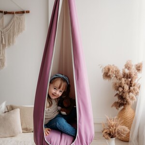 Purple sensory cocoon swing Toddler hammock Hanging pod for kids