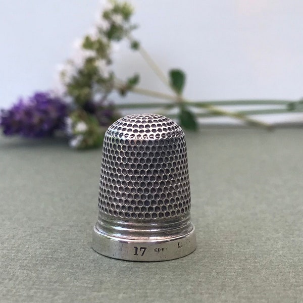 Vintage Sterling Silver Thimble, Henry Griffith & Sons Sturdy, Medium Size, Minor FAULTS