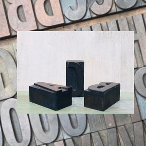 2" 5cm Vintage Wooden Printers' Block Letters, Day & Collins Large Upper Case Letterpress Wood Type Alphabet