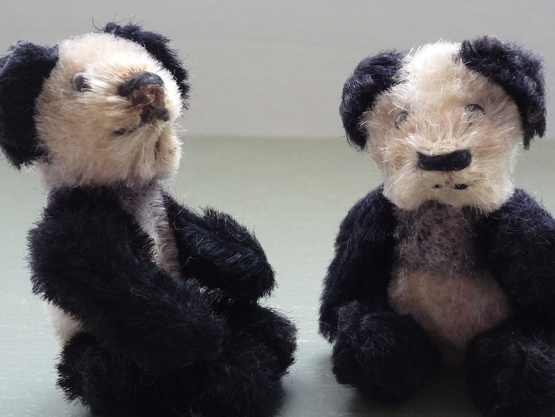 Talisman Teddy Lucky Charm Vintage Schuco Panda Bears 1950's Miniature