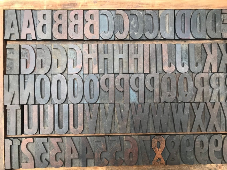 2 5cm Vintage Wooden Printers' Block Letters Day & Etsy UK