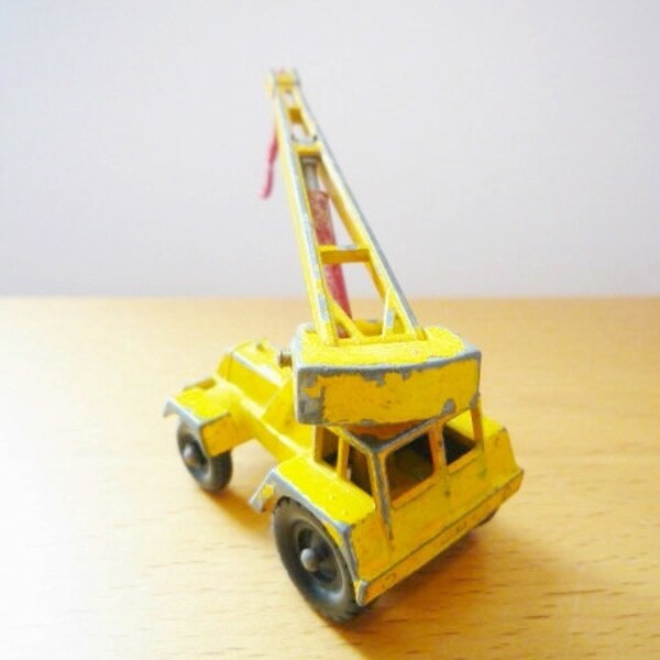 Vintage Die-cast Crane, Lesney Taylor Jumbo Crane no 11, 1960's Matchbox Toy, Yellow, English Vintage Toy