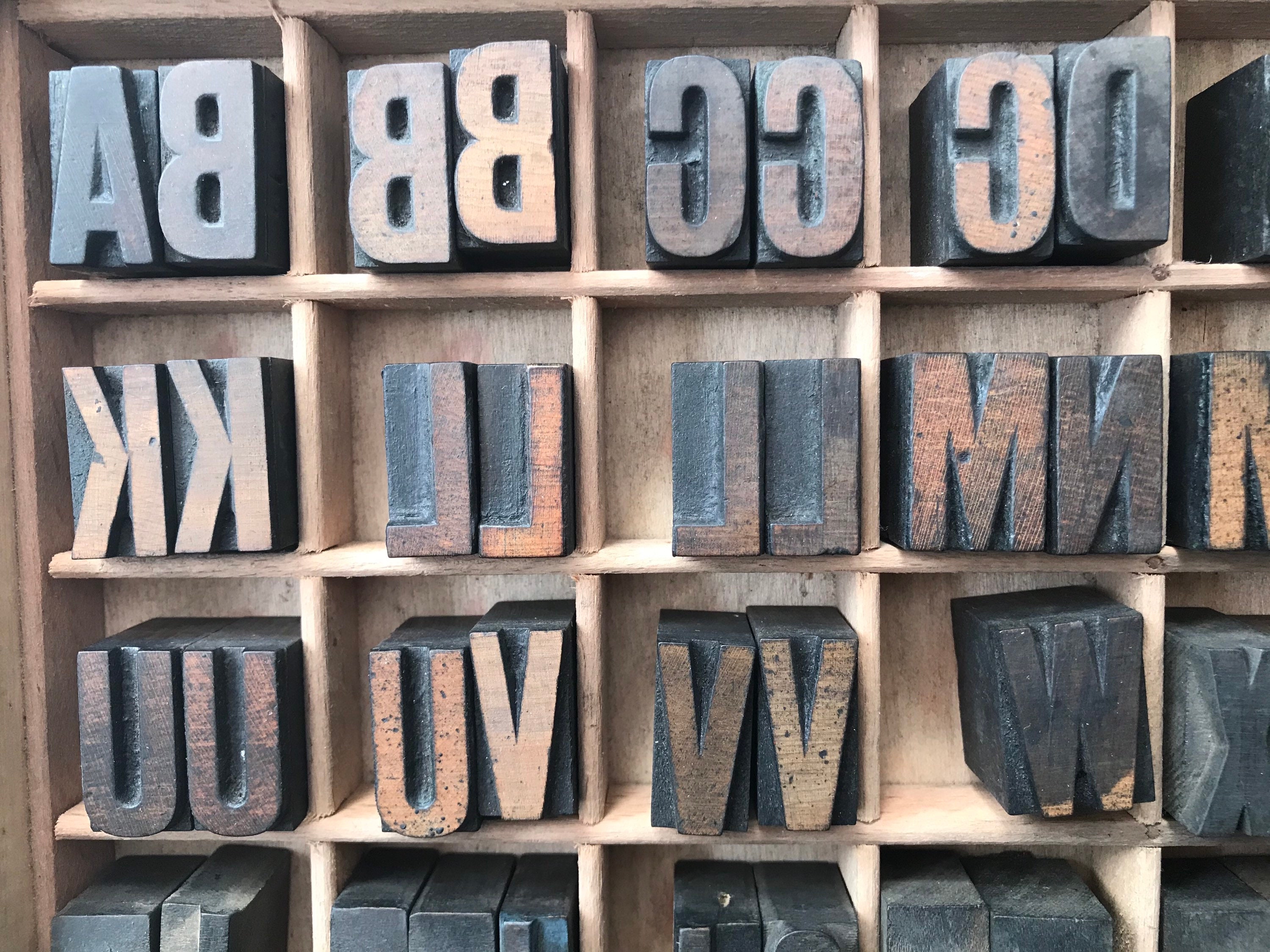 1 25 mm Vintage Wooden Printers' Block Letters Etsy