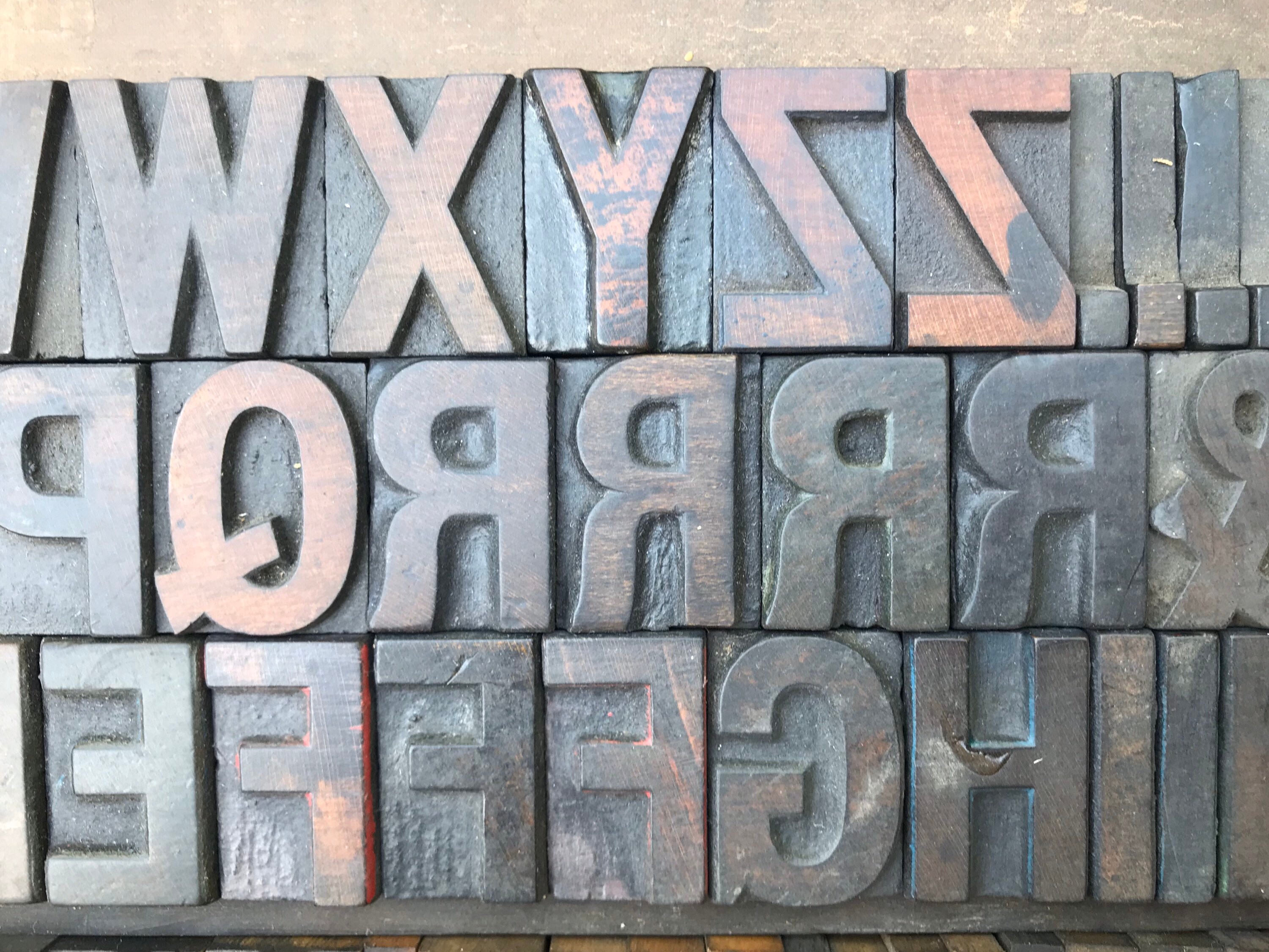 1 5/16 Vintage Wooden Printers' Block Letters Upper Etsy