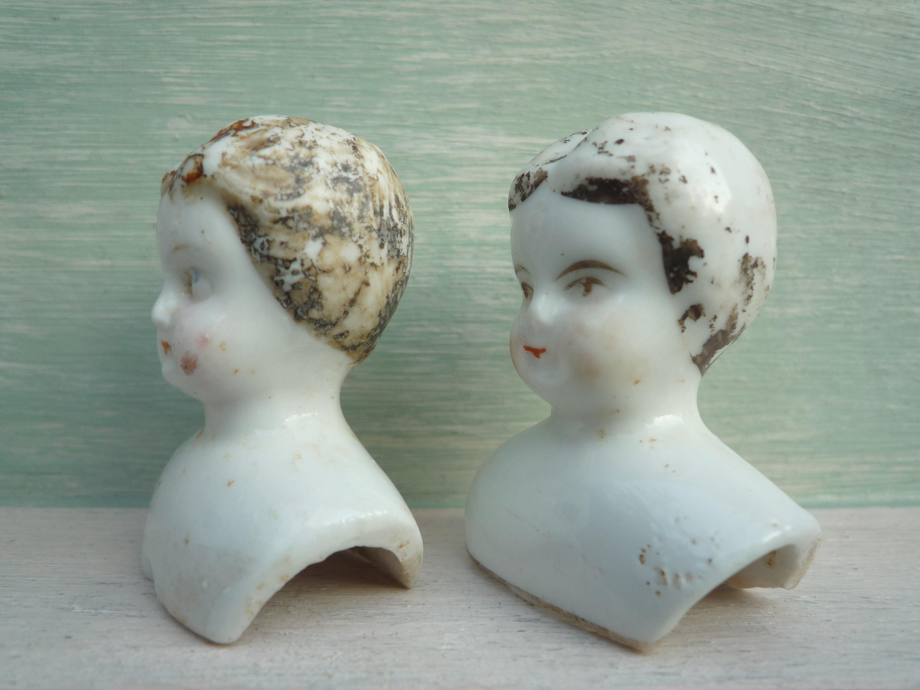 vintage porcelain doll heads