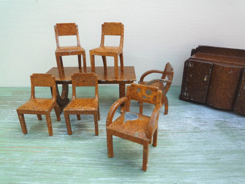 1930s Art Deco Dolls House Furniture Dinky Toy Dining Room Etsy