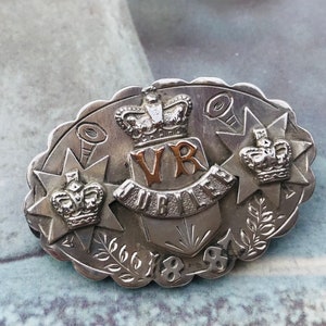 RESERVED for E. Queen Victora Sterling Silver Anniversary Brooch 1887 with Gold, British Royalty Sweetheart Jewellery