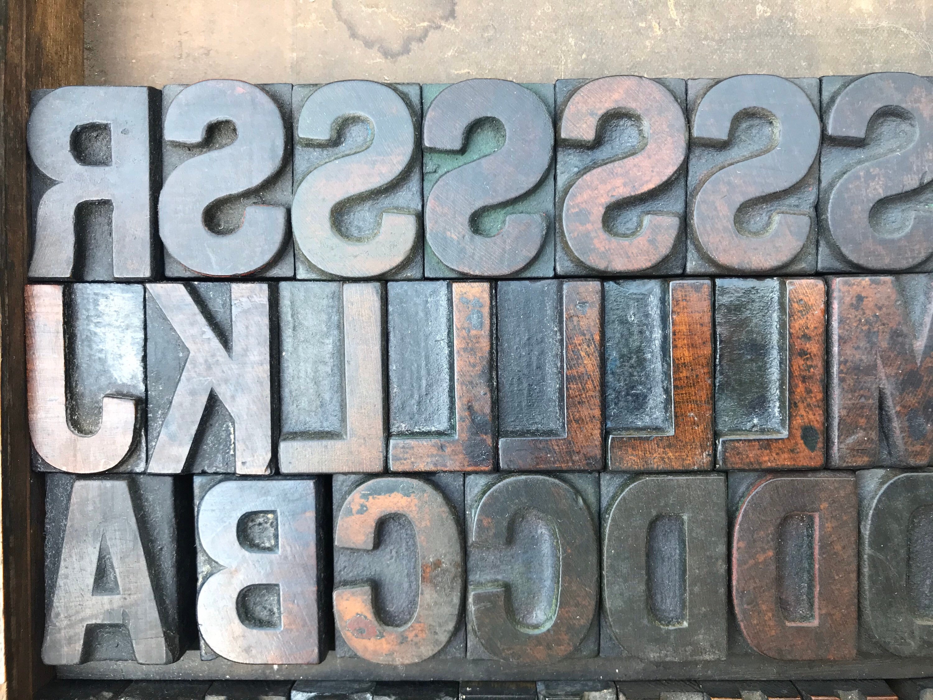wooden letterpress print block capital letters wood type alphabet