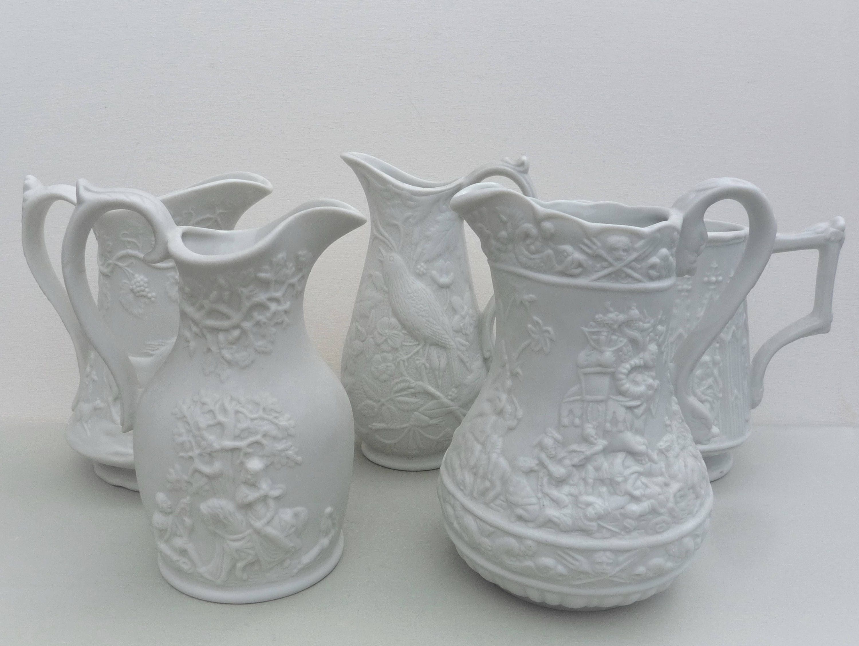 Vintage Portmeirion Parian Ware Jugs Small White Vase British