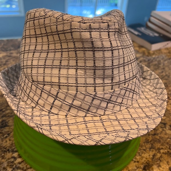 Vintage Kirra Plaid Fedora Hat for Men L XL