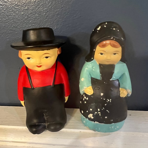 70% OFF Adorable Amish Boy and Girl Salt and Pepper Shakers by Brinn’s Ceramic Mid-Century Rustic