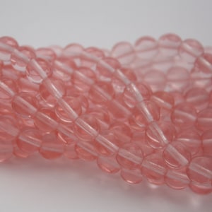 25 Czech Round Glass Beads in Rosaline Pink - 8 mm  (R15)