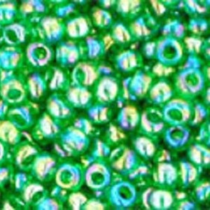 TOHO Seed Beads - Transparent Rainbow Peridot - Size 11/0 - 10 Grams (167)