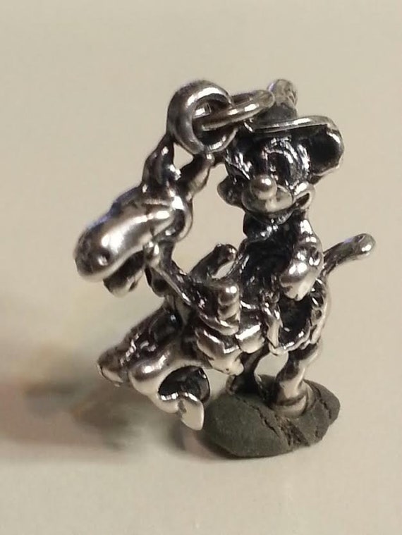Disney Giddy Up Cowboy Mickey Sterling Charm 1970s