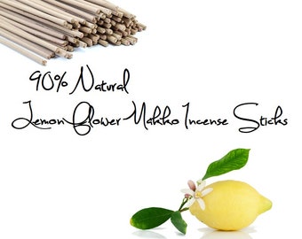 90% Natural Lemon Flower Makko Incense Sticks All Natural No Charcoal or Saltpeter