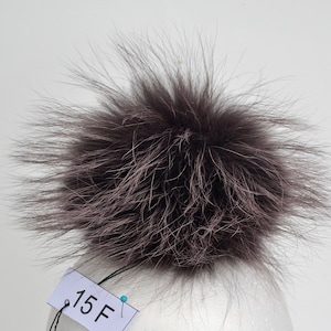 Pompom marrom de 8&quot;! Pompom de pele de guaxinim, Pompom de pele grande, Pompom de pele genuína, Pompom para chapéu feminino, chapéus de malha, Pompom para chapéu infantil
