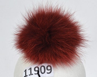 Handmade knit wool hat with houses and real fox detachable pompom Handmade Knit Wool Hat With Houses and Real Fox Detachable  main image 2