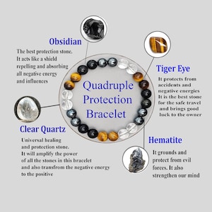 Accident and Negative Energy Protection Bracelet, Ultimate Protection Bracelet, Crystal Stone Bracelet, Beaded Bracelet, Unisex, Healing