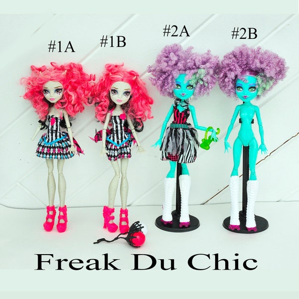 Poupée Monster High Freak Du Chic pour collectionneur, repeint OOAK, jouer, Scaregrounds de cirque et Rochelle Goyle, Honey Swamp, Marionnette, Rare