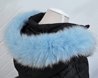 BY ORDER, Real Fox Fur (Tail) Trim Hood, Fur collar trim, Fox Fur Collar, Fur Scarf, Fur Ruff, Fur Hood, Fur stripe, Coat Trim, Jacket