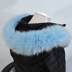 BY ORDER, Real Fox Fur Tail Trim Hood, Fur collar trim, Fox Fur Collar, Fur Scarf, Fur Ruff, Fur Hood, Fur stripe, Coat Trim, Jacket image 1