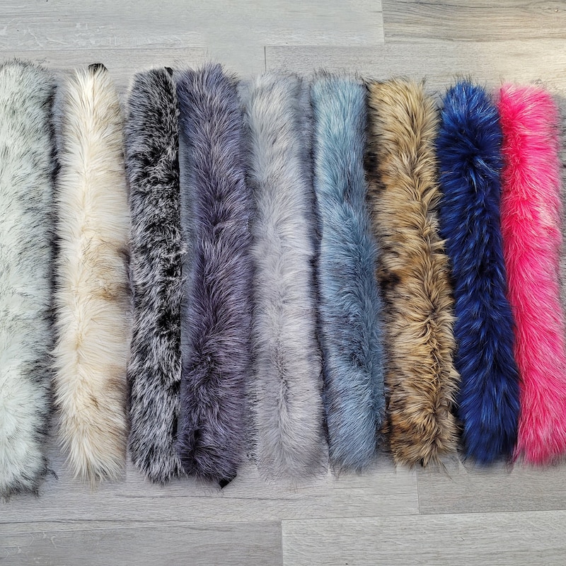 Blue Faux Fur Trim Fabric Etsy