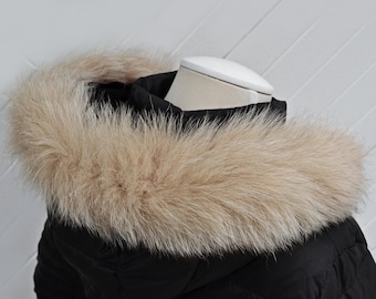 BY ORDER, Real Fox Fur (Tail) Trim Hood, Fur collar trim, Fox Fur Collar, Fur Scarf, Fur Ruff, Fur Hood, Fur stripe, Coat Trim, Jacket