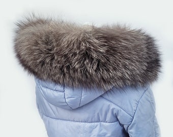 BY ORDER From Pieces! XL Large Full Finnish Real Fox Fur Collar, Fox Fur Collar, Fur Trim for Hoodie, Fur Scarf, Fur Ruff, Brown Fox