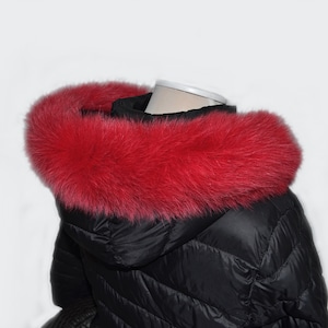 BY ORDER, Real Fox Fur (Tail) Trim Hood, Fur collar trim, Fox Fur Collar, Fur Scarf, Fur Ruff, Fur Hood, Fur stripe, Coat Trim, Jacket