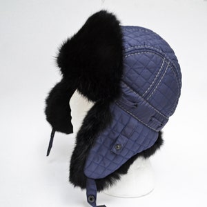 READY to SHIP Child Real Fur Hat, Aviator Hat, Ushanka, Russian Hat, Ski Hat, Rabbit Fur Hat Ear Flaps, Warm Hat, Childs Fur Hat, Trapper image 1