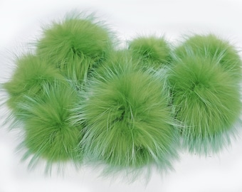Extra großer Grüner Waschbären Pelz Pom Pom, 18-22 cm