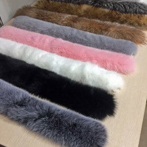 BY ORDER, 14-16 cm WIDTH Double Large Finnish Fox Fur Trim Hood, Fur collar trim, Fox Fur Collar, Fur Scarf, Fur Ruff, Fox Fur Hood, Fox Fur image 1