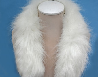 BY ORDER Faux Fur Vegan Trim Hood 70 cm, Faux Fur Collar Trim, Fake Fur, Fur Fabric, Fur Ruff, Faux Fur Hood, Hood Fur Jacket, White