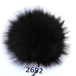 8-9 EXTRA LARGE BLACK Pom Poms Double Raccoon Pom Pom Giant Pom Pom for Chunky Hat Beanie Tuque Winter Knit Hats Puff Fluffy Fur Ball zdjęcie 3