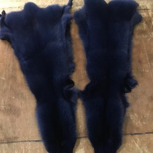 BY ORDER, 8-10 cm WIDTH, Finnish Fox Fur Trim Hood, Fur collar trim, Fox Fur Collar, Fur Scarf, Fur Ruff, Fox Fur Hood, Fox Fur, Fur stripe Navy Blue