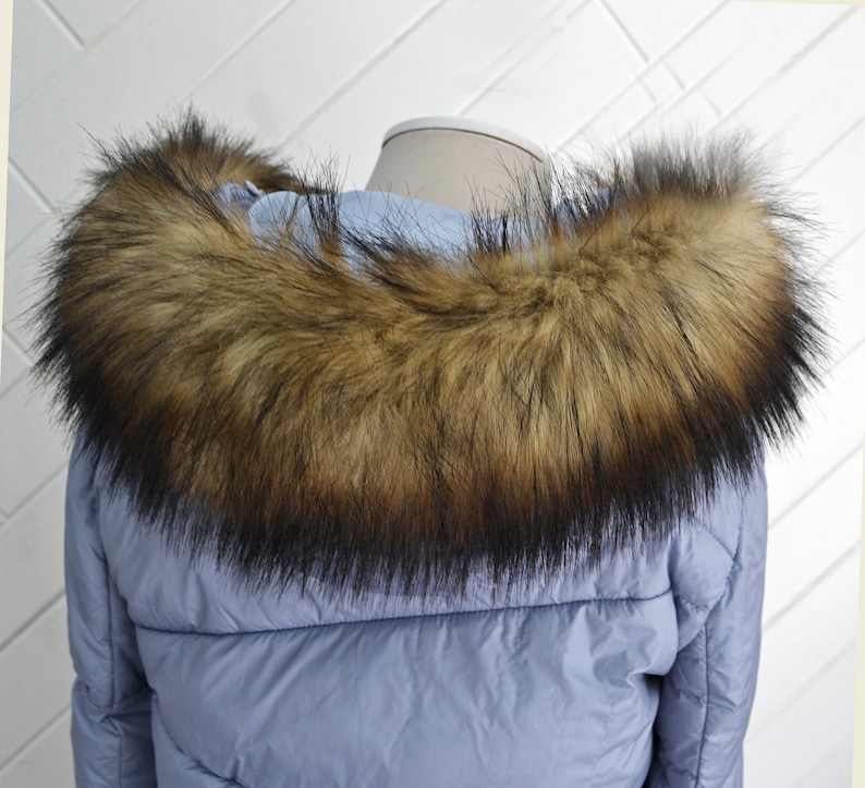 BY ORDER Faux Fur Vegan Trim Hood 70 Cm Large Faux Fur Collar Etsy