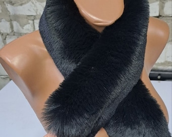 BY ORDER Faux Rabbit Fur Trim Hood, Like Fox Fur, Large Fur Collar Trim, Rabbit Fur, Fur Ruff, Vegan Fur Hood, Hood Fur Jacket, Fur stripe