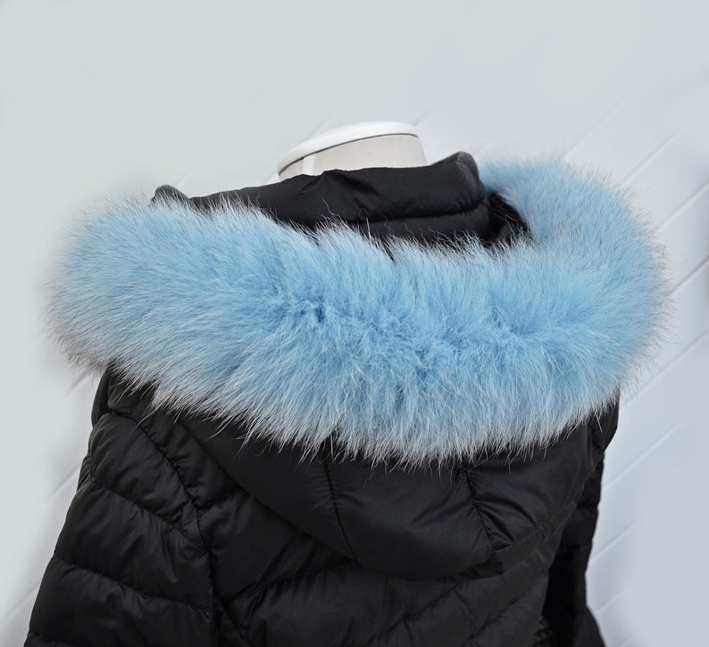 BY ORDER, Real Fox Fur Tail Trim Hood, Fur collar trim, Fox Fur Collar, Fur Scarf, Fur Ruff, Fur Hood, Fur stripe, Coat Trim, Jacket image 2