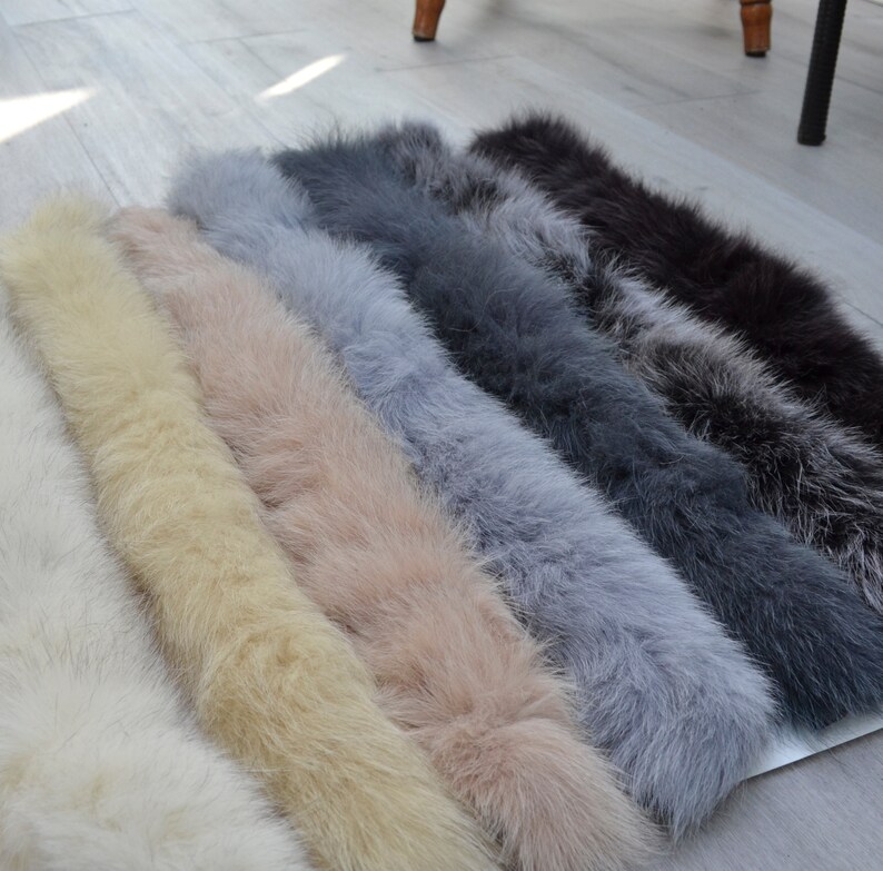 BY ORDER, Real Fox Fur Tail Trim Hood, Fur collar trim, Fox Fur Collar, Fur Scarf, Fur Ruff, Fur Hood, Fur stripe, Coat Trim, Jacket image 7