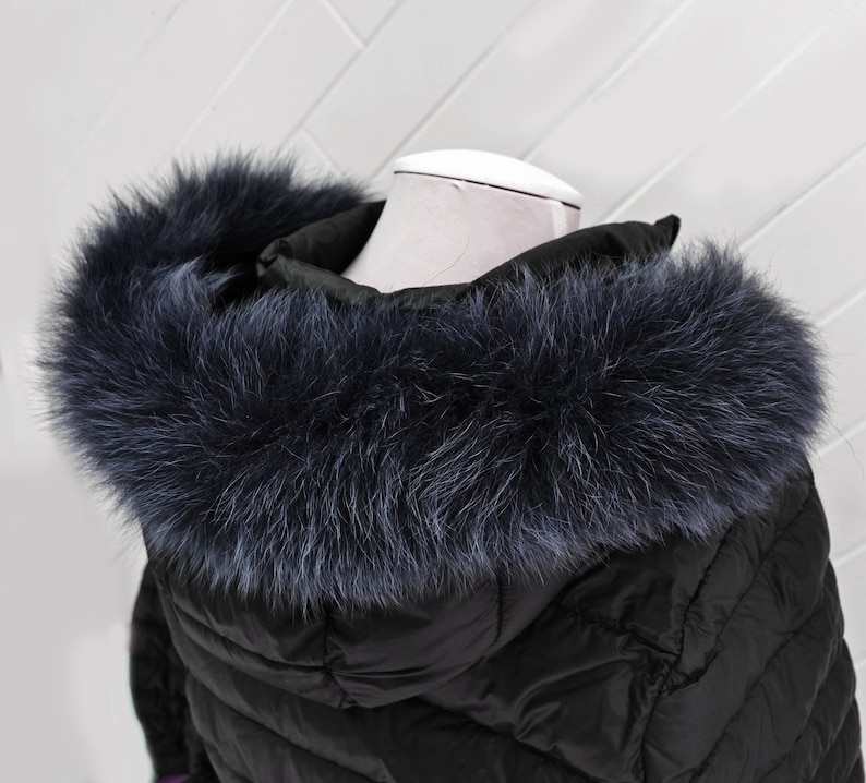 BY ORDER, Real Fox Fur Tail Trim Hood, Fur collar trim, Fox Fur Collar, Fur Scarf, Fur Ruff, Fur Hood, Fur stripe, Coat Trim, Jacket image 1