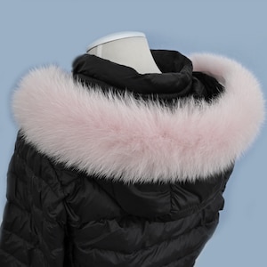 BY ORDER, not Tail, High Quality Real Pink Fox Fur Trim Hood, Fur collar trim, Fox Fur Collar, Fur Scarf, Fur Ruff, Fox Fur Hood, Fox