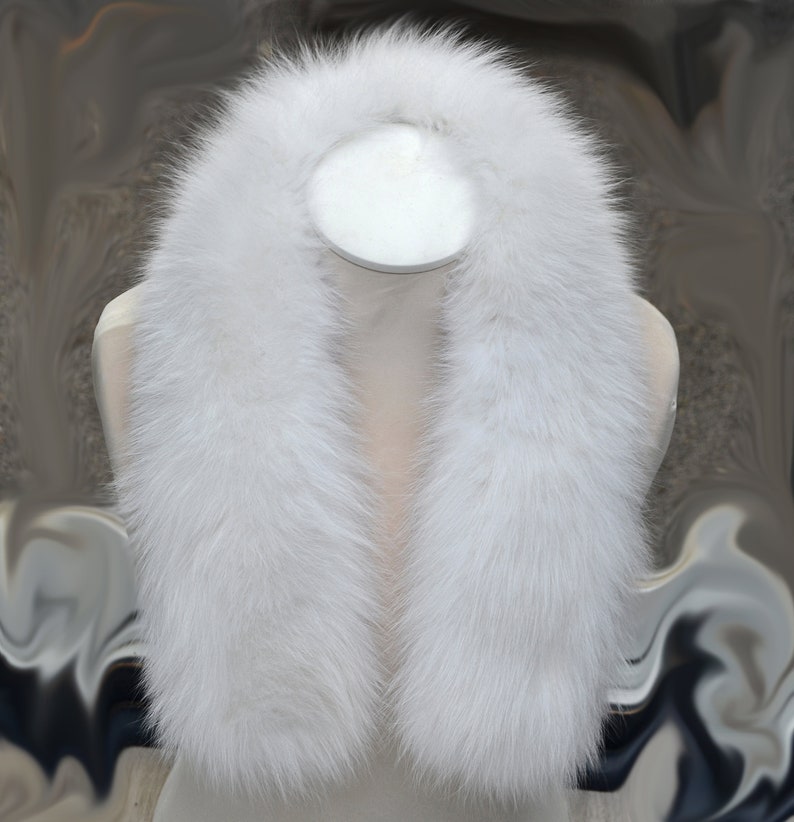 Fox Ruff BY ORDER XL Real Fox Fur Trim Hood, Large Fur Collar Trim, White Fox ...