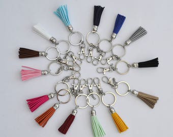 Keychain ring, Key Rings, Key chain with Tassel, Bag Charm, Key Chain for Pom Pom, Key ring, Pendant, Jewelry, Attached Chain, Lobster Clasp