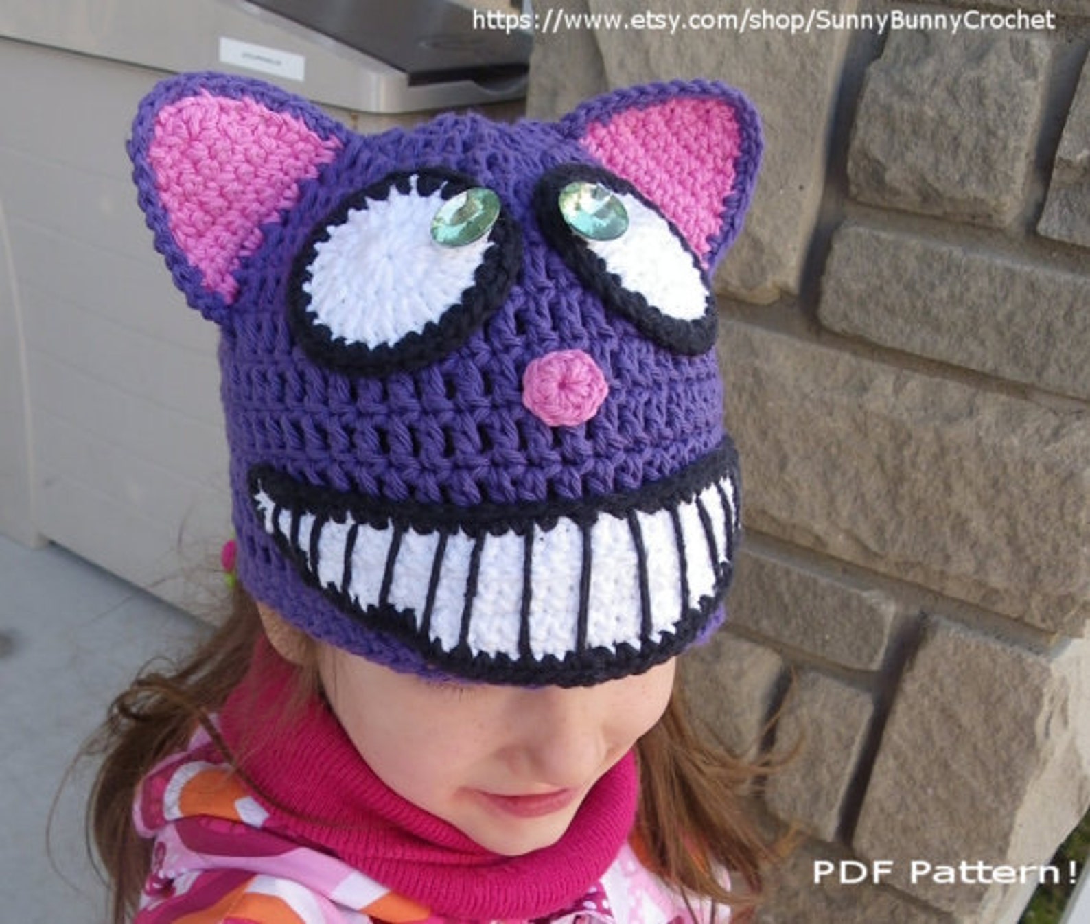 Cheshire Cat Hat Crochet Hat Pattern Animal Hat Pattern Etsy