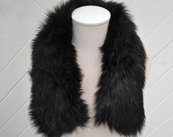 BY ORDER Faux Fur Vegan Trim Hood 70 cm, Faux Fur Collar Trim, Fake Fur, Fur Fabric, Fur Ruff, Faux Fur Hood, Hood Fur Jacket, Black