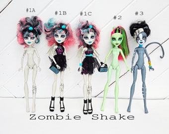 Monster High Puppe Zombie Shake Meowlody & Purrsephone 2er-Pack für Sammler, OOAK Repaints, Spielen, Katzenpuppe, Original-Kleidung, sehr selten